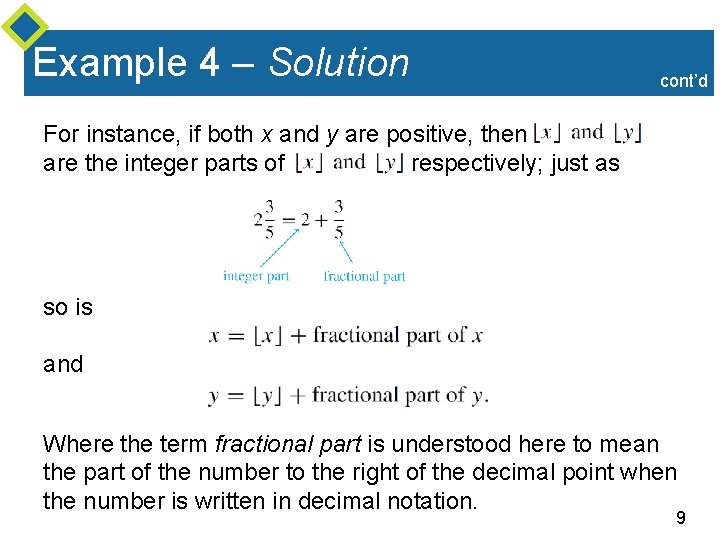 Example 4 – Solution cont’d For instance, if both x and y are positive,