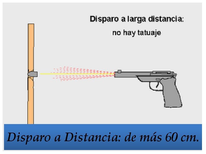 Disparo a Distancia: de más 60 cm. 
