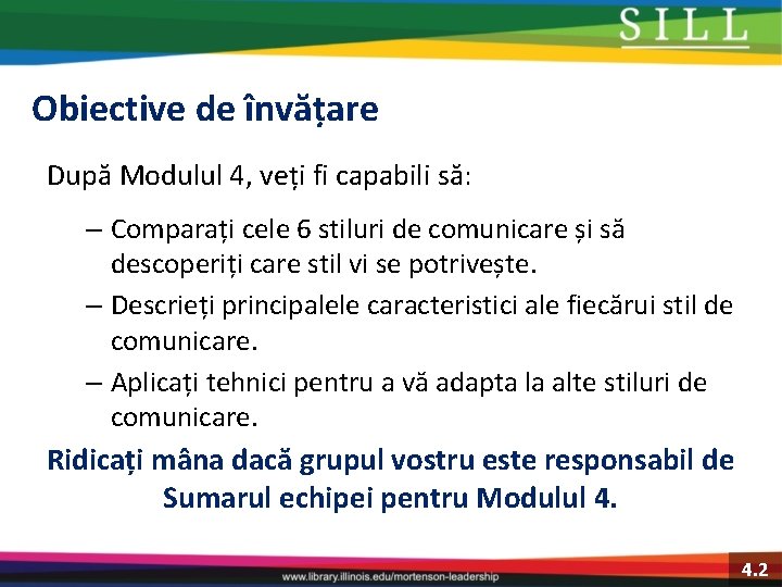 Obiective de învățare După Modulul 4, veți fi capabili să: – Comparați cele 6