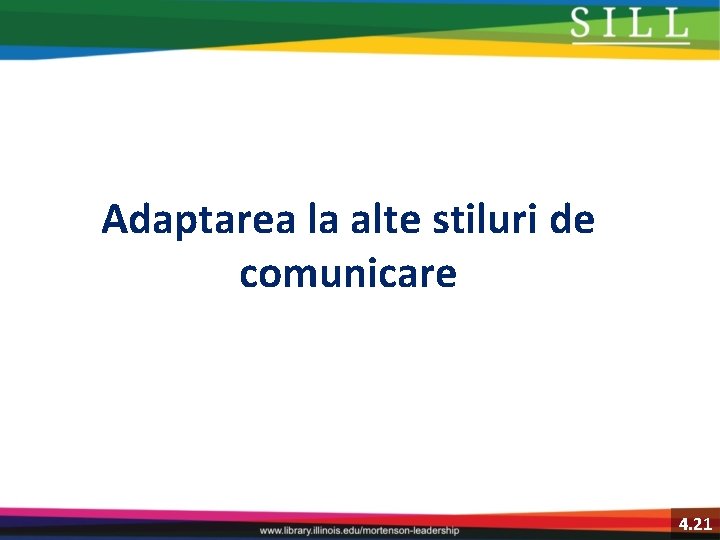 Adaptarea la alte stiluri de comunicare 4. 21 