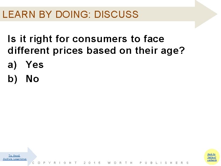 LEARN BY DOING: DISCUSS Is it right for consumers to face different prices based