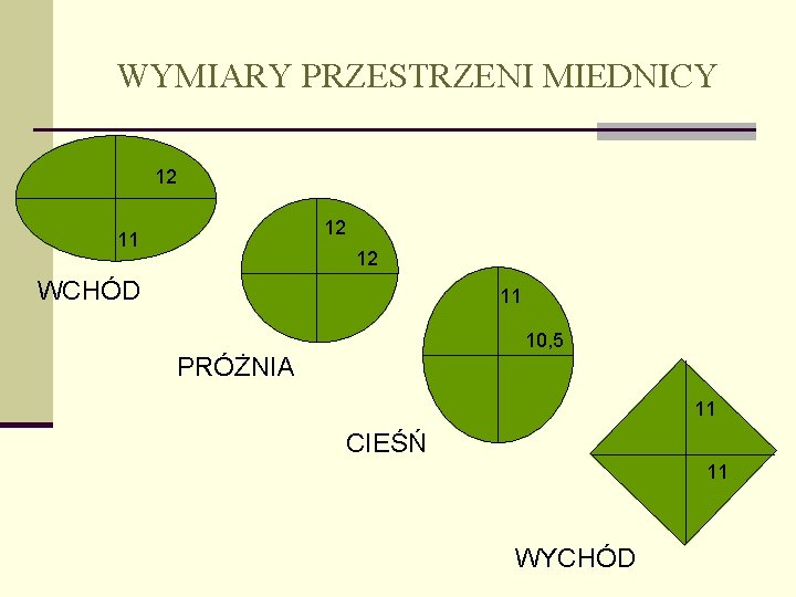 WYMIARY PRZESTRZENI MIEDNICY 12 12 11 12 WCHÓD 11 10, 5 PRÓŻNIA 11 CIEŚŃ