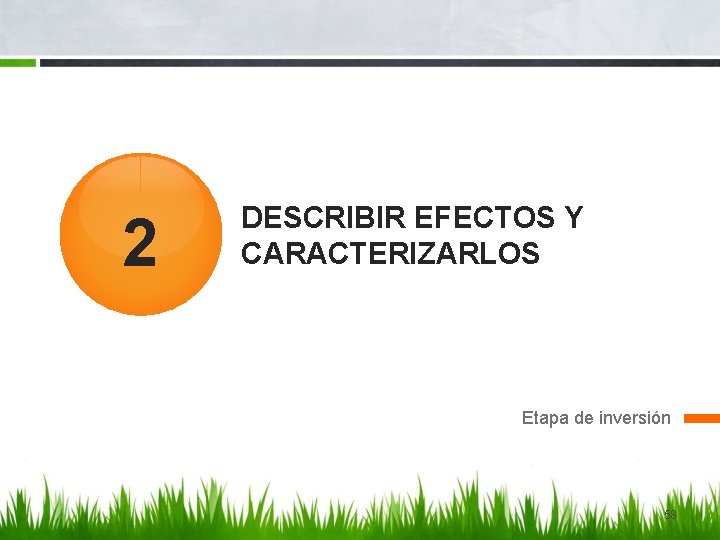 2 DESCRIBIR EFECTOS Y CARACTERIZARLOS Etapa de inversión 58 