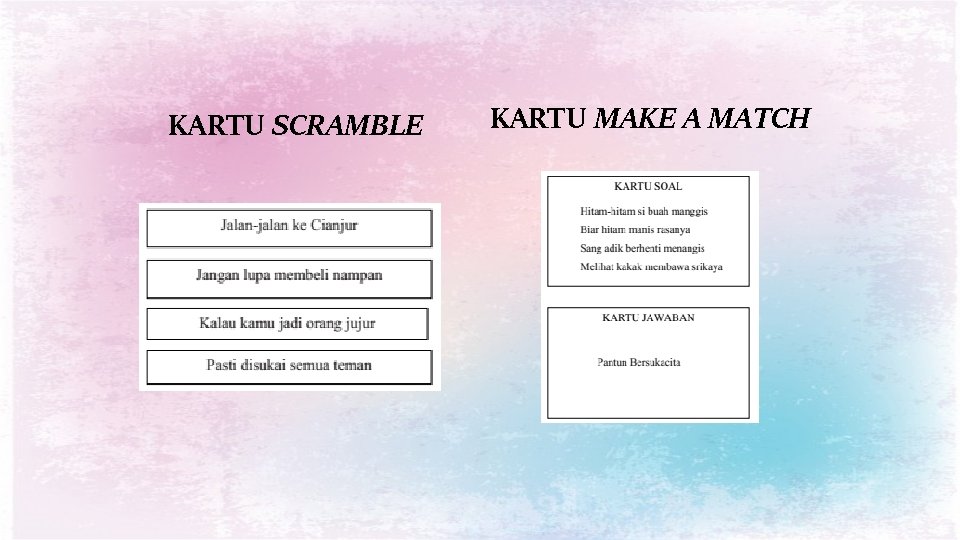 KARTU SCRAMBLE KARTU MAKE A MATCH 