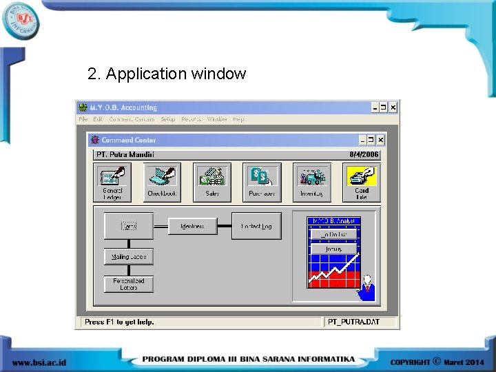 2. Application window 