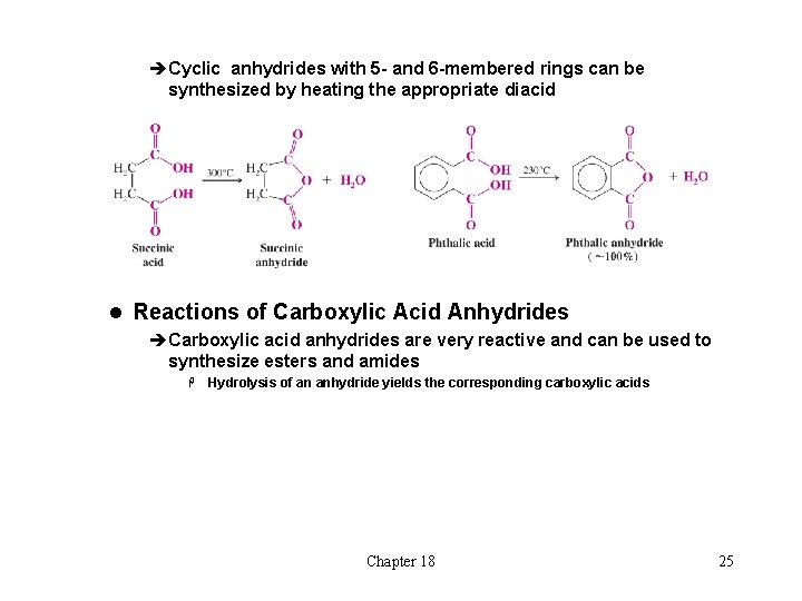 èCyclic anhydrides with 5 - and 6 -membered rings can be synthesized by heating