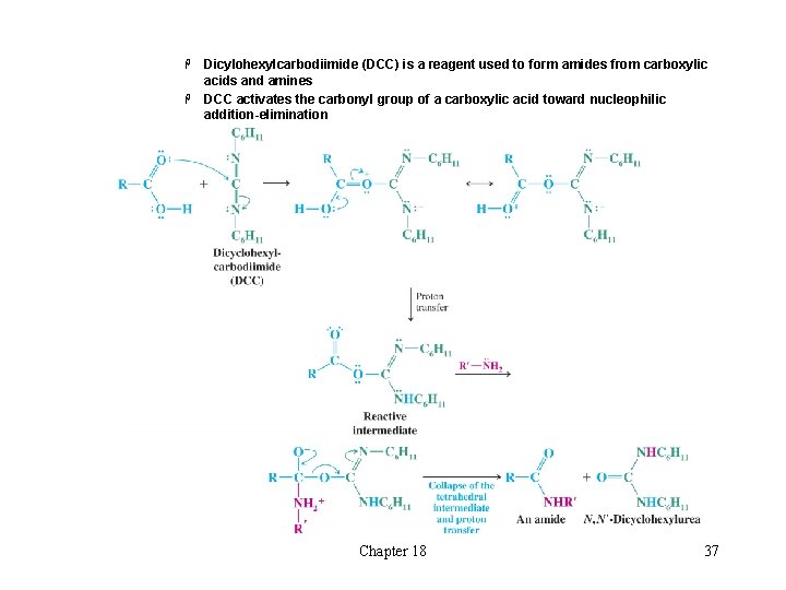 Dicylohexylcarbodiimide (DCC) is a reagent used to form amides from carboxylic acids and amines