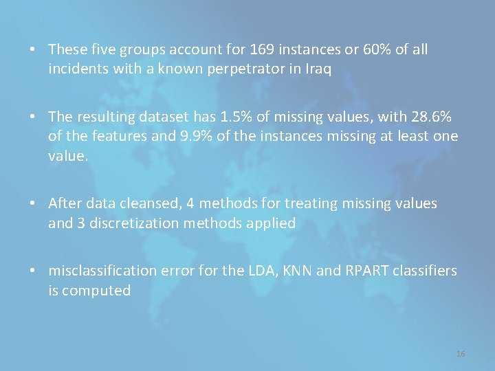  • These five groups account for 169 instances or 60% of all incidents