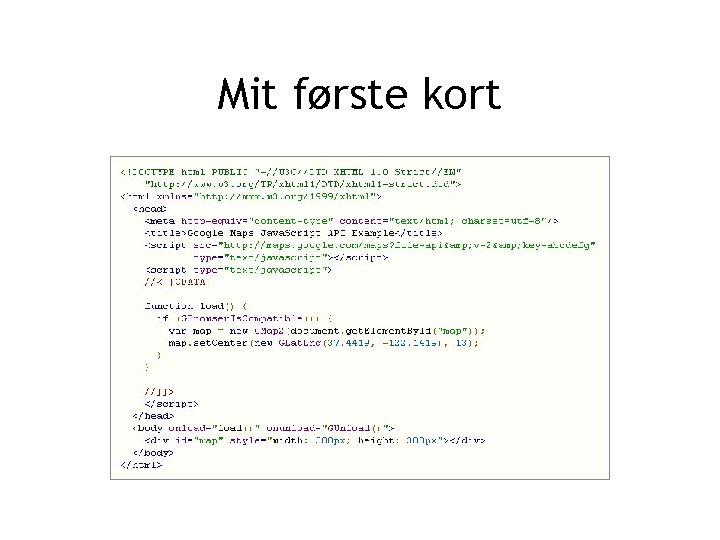 Mit første kort 