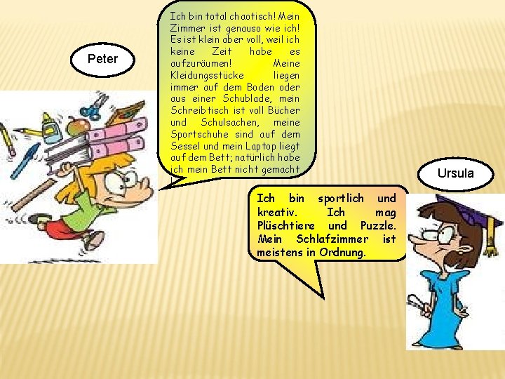 Peter Ich bin total chaotisch! Mein Zimmer ist genauso wie ich! Es ist klein Peter Ich bin total chaotisch! Mein Zimmer ist genauso wie ich! Es ist klein