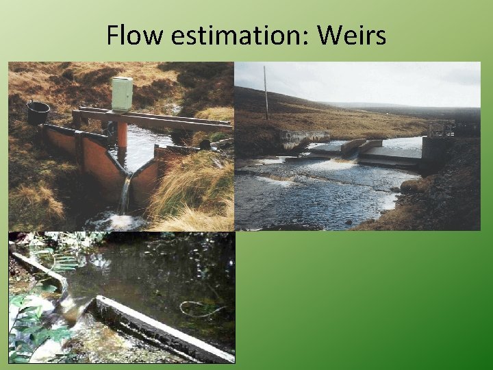 Flow estimation: Weirs 