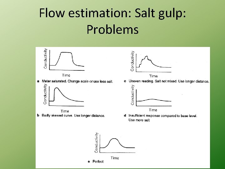 Flow estimation: Salt gulp: Problems 