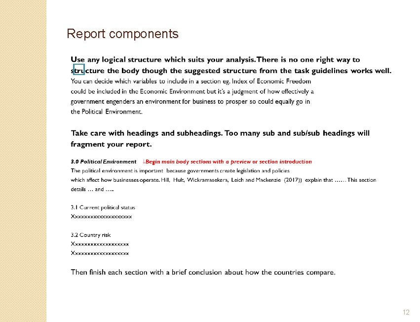 Report components � 12 