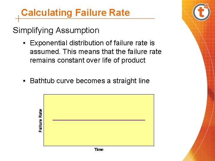 Calculating Failure Rate Simplifying Assumption • Exponential distribution of failure rate is assumed. This