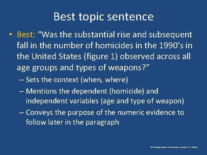 Best topic sentence • Best: “Was the substantial rise and subsequent fall in the Best topic sentence • Best: “Was the substantial rise and subsequent fall in the