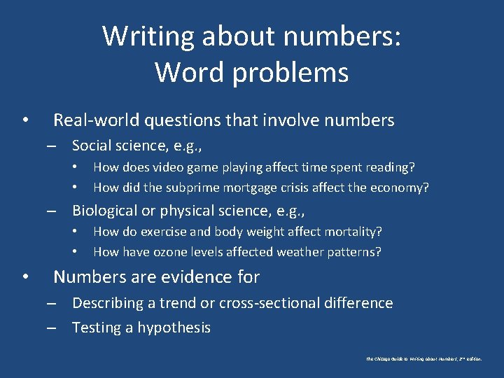 Writing about numbers: Word problems • Real-world questions that involve numbers – Social science, Writing about numbers: Word problems • Real-world questions that involve numbers – Social science,