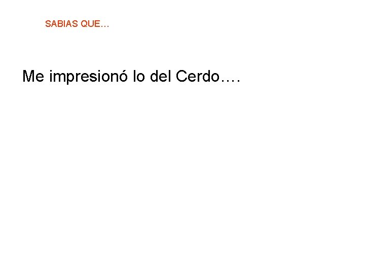 SABIAS QUE… Me impresionó lo del Cerdo…. 