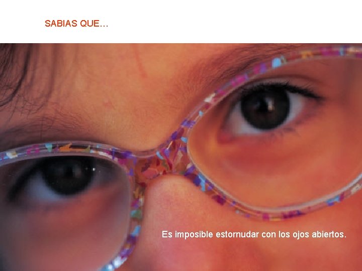 SABIAS QUE… Es imposible estornudar con los ojos abiertos. 
