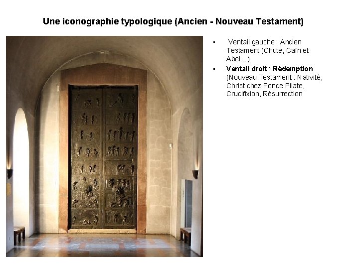 Une iconographie typologique (Ancien - Nouveau Testament) • • Ventail gauche : Ancien Testament