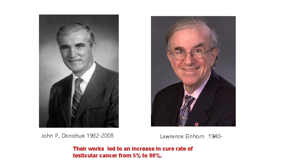 John P. Donohue 1932 -2008 Lawrence Einhorn 1940 - Their works led to an