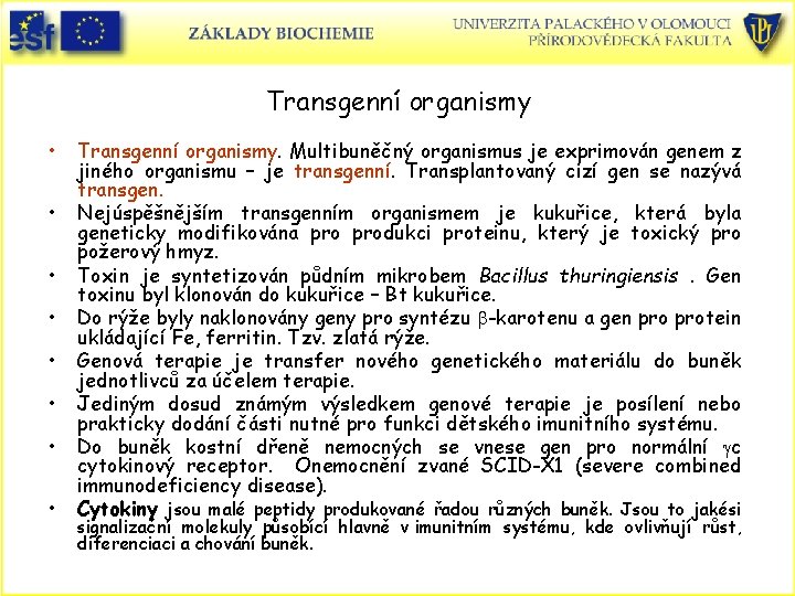 Transgenní organismy • • Transgenní organismy. Multibuněčný organismus je exprimován genem z jiného organismu