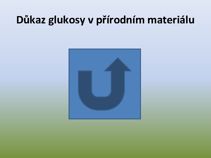 Důkaz glukosy v přírodním materiálu 