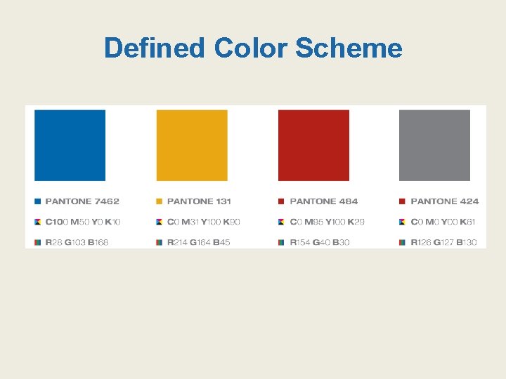 Defined Color Scheme 