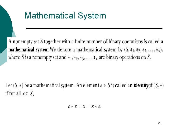 Mathematical System 14 