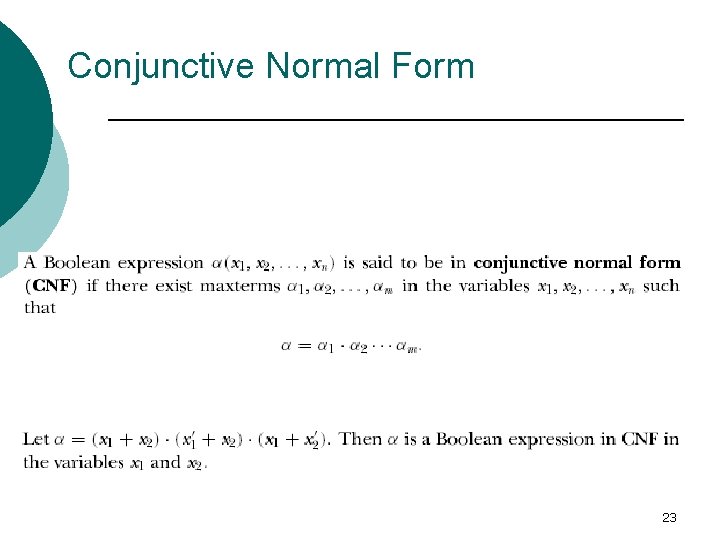 Conjunctive Normal Form 23 