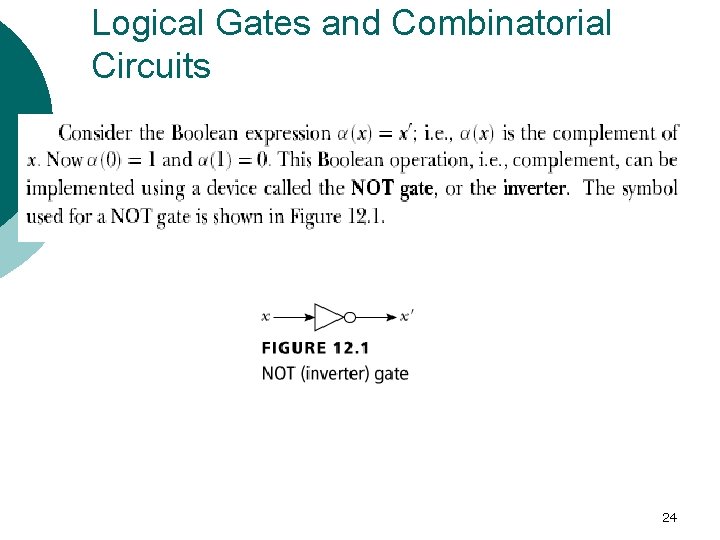 Logical Gates and Combinatorial Circuits 24 