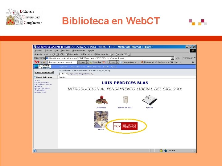 Biblioteca en Web. CT 