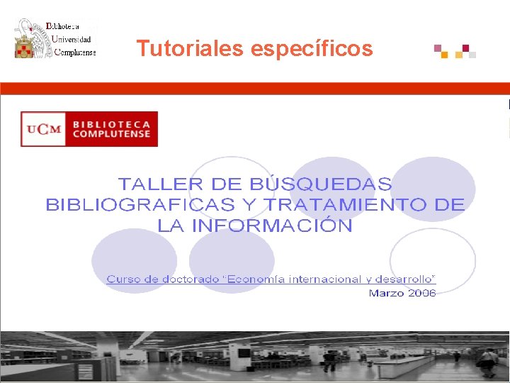 Tutoriales específicos 