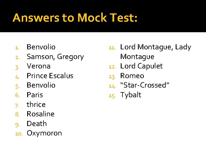 Answers to Mock Test: 1. 2. 3. 4. 5. 6. 7. 8. 9. 10.