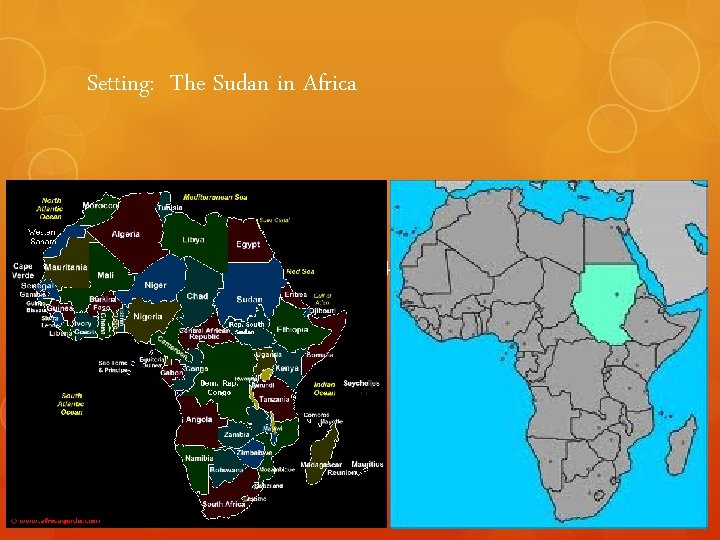 Setting: The Sudan in Africa With your partner, write what you know about Africa.