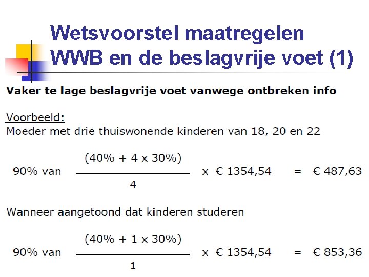 Wetsvoorstel maatregelen WWB en de beslagvrije voet (1) 