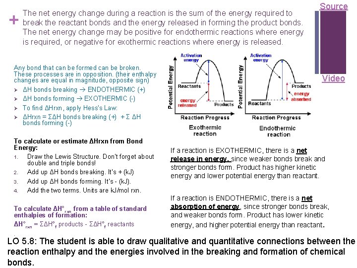 + The net energy change during a reaction is the sum of the energy