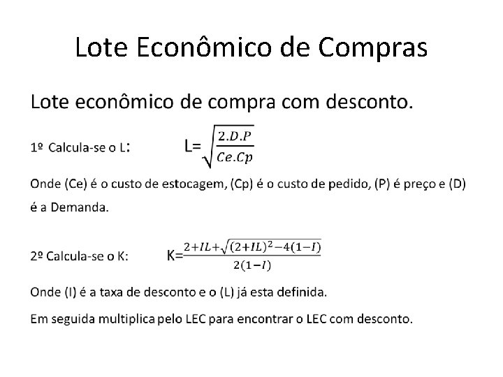 Lote Econômico de Compras • 