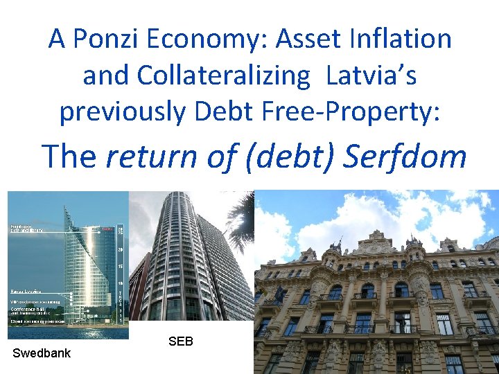 A Ponzi Economy: Asset Inflation and Collateralizing Latvia’s previously Debt Free-Property: The return of