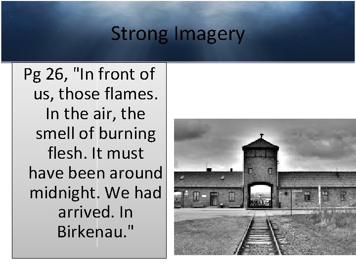 Strong Imagery Pg 26, "In front of us, those flames. In the air, the