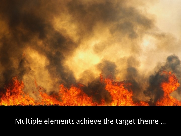 Multiple elements achieve the target theme … 
