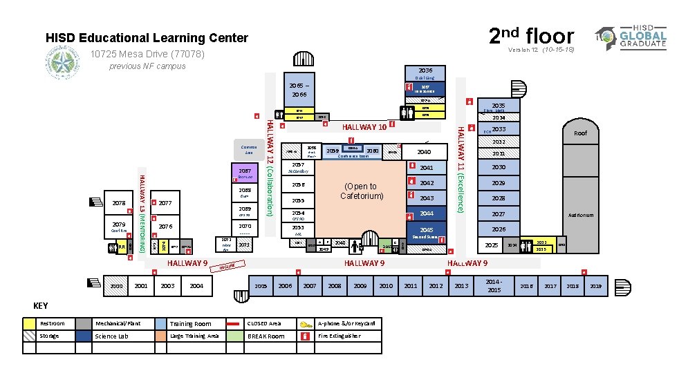 2 nd floor HISD Educational Learning Center Version 12 (10 -15 -18) 10725 Mesa
