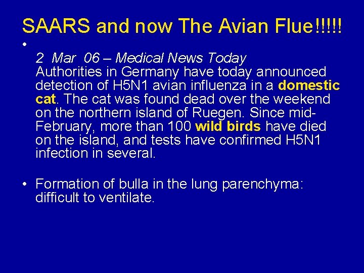 SAARS and now The Avian Flue!!!!! • 2 Mar 06 – Medical News Today