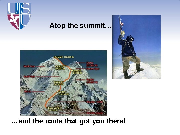 Atop the summit… …and the route that got you there! 