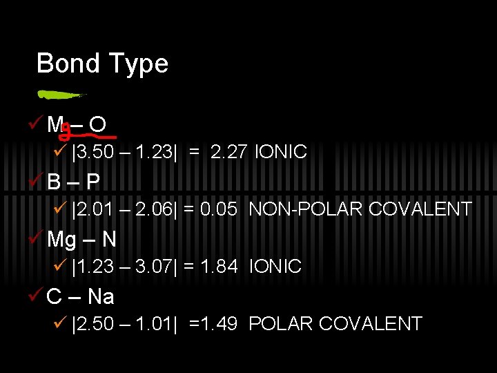 Bond Type üM – O ü |3. 50 – 1. 23| = 2. 27