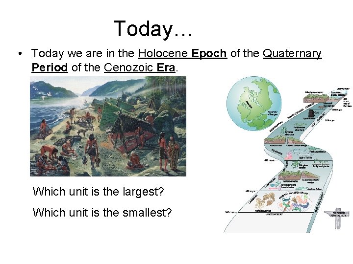 Today… • Today we are in the Holocene Epoch of the Quaternary Period of