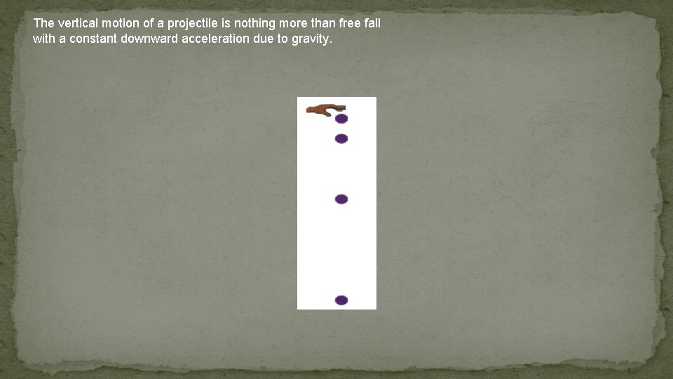 The vertical motion of a projectile is nothing more than free fall with a