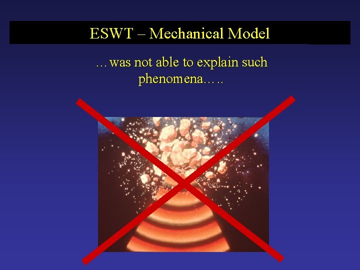 ESWT – Mechanical Model …was not able to explain such phenomena…. . 