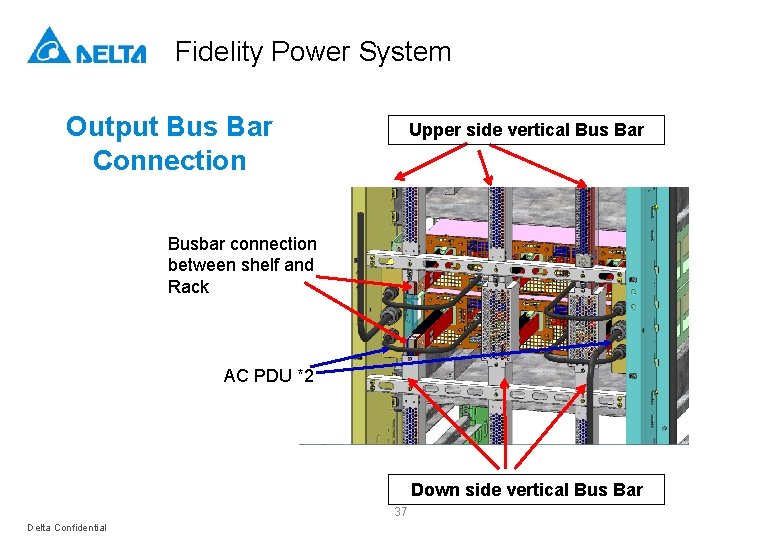 Fidelity Power System Output Bus Bar Connection Upper side vertical Bus Bar Busbar connection