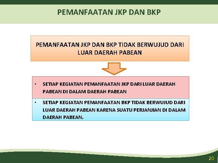 PEMANFAATAN JKP DAN BKP TIDAK BERWUJUD DARI LUAR DAERAH PABEAN • SETIAP KEGIATAN PEMANFAATAN