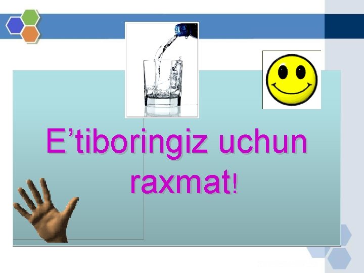 E’tiboringiz uchun raxmat! 